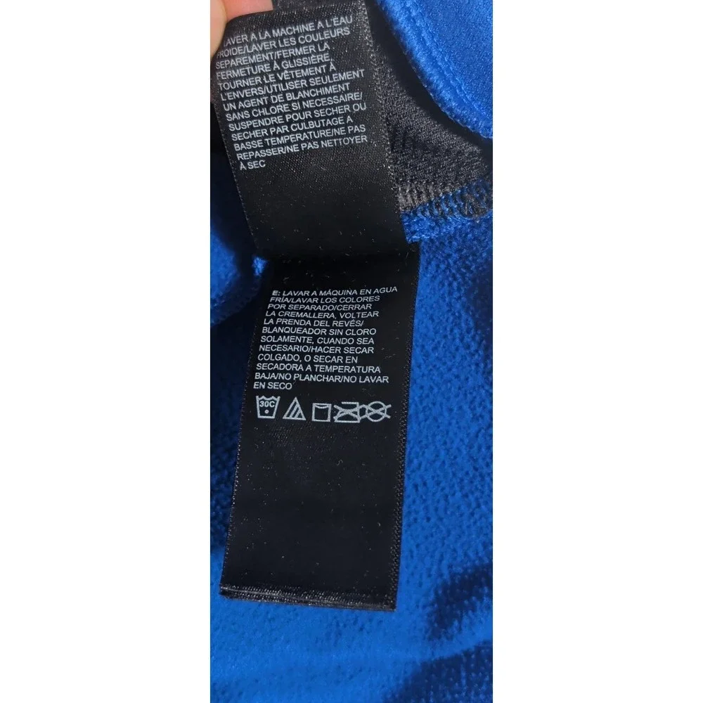 The North Face Hoodie Mens Large Blue Black Camo Hybrid Full Zip Fleece Jacket